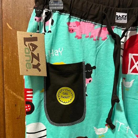 Lazy One Barnyard Pajama Bottoms - Aqua - Picture 2 of 6